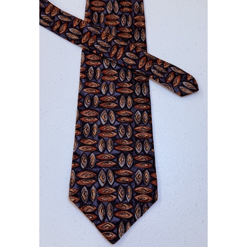 Bugatti Italian Silk Mens Tie Necktie Abstract Designer Vintage 90s Made In USA